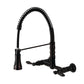 Gourmetier GS1243AL Heritage Double-Handle Wall-Mount Pre-Rinse Bridge Kitchen Faucet, Antique Brass