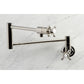 Kingston Brass KS4103BX Metropolitan Wall Mount Pot Filler Faucet, Antique Brass, featuring foldable swing arms and vintage design.