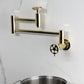 Kingston Brass KS8103RKX Webb Wall Mount Pot Filler Faucet with Knurled Handle, Antique Brass