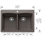BLANCO Diamond SILGRANIT 33" 50/50 Double Bowl Dual Mount Kitchen Sink