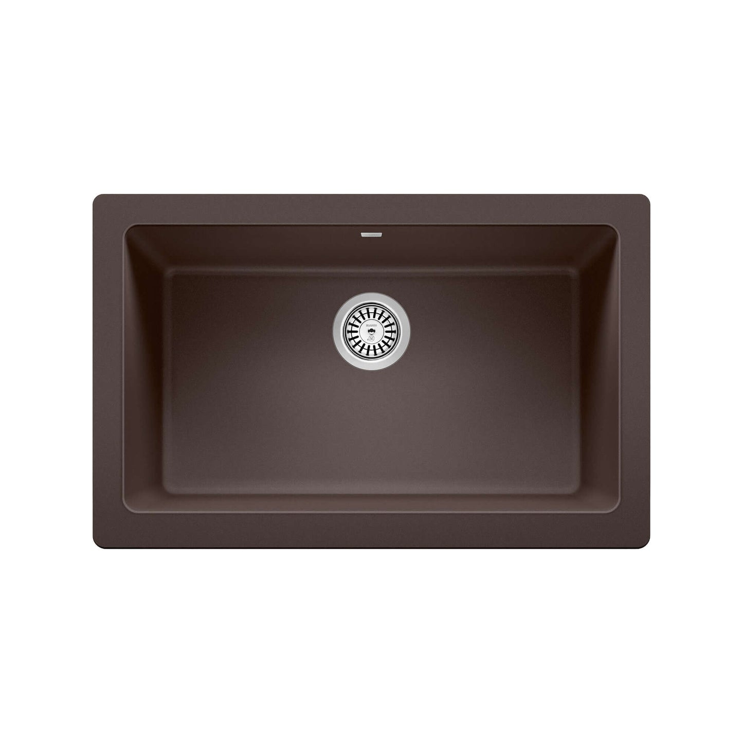 BLANCO VINTERA 30" SILGRANIT Single Bowl Farmhouse Sink with a deep brown finish and modern design