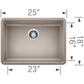 BLANCO Precis SILGRANIT 25" ADA Single Bowl Undermount Kitchen Sink