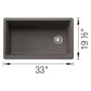 BLANCO Inteos SILGRANIT 33" Single Bowl Reversible Undermount Workstation Kitchen Sink