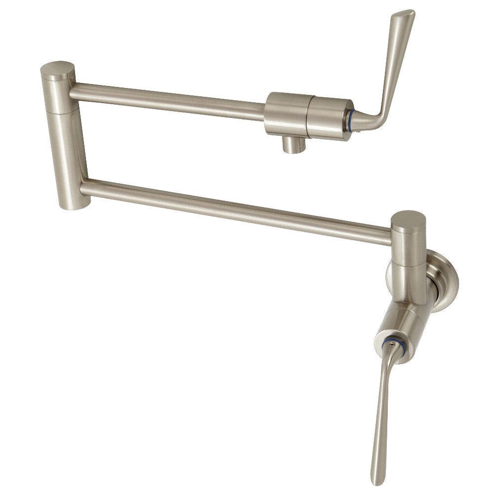 Kingston Brass KS4108ZL Silver Sage Wall Mount Pot Filler Faucet, Brushed Nickel with swing arms design