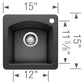 BLANCO Diamond SILGRANIT 15" Dual Mount Bar Sink
