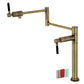 Kingston Brass KS4703DKL Kaiser Deck Mount Pot Filler Faucet, Antique Brass with ergonomic design and colorful handles