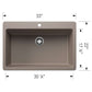 BLANCO Liven SILGRANIT 33" Super Single Dual Mount Kitchen Sink