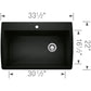 BLANCO Diamond SILGRANIT 33.5" Super Single Dual Mount Kitchen Sink