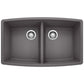 BLANCO Performa SILGRANIT 33" 50/50 Double Bowl Undermount Kitchen Sink