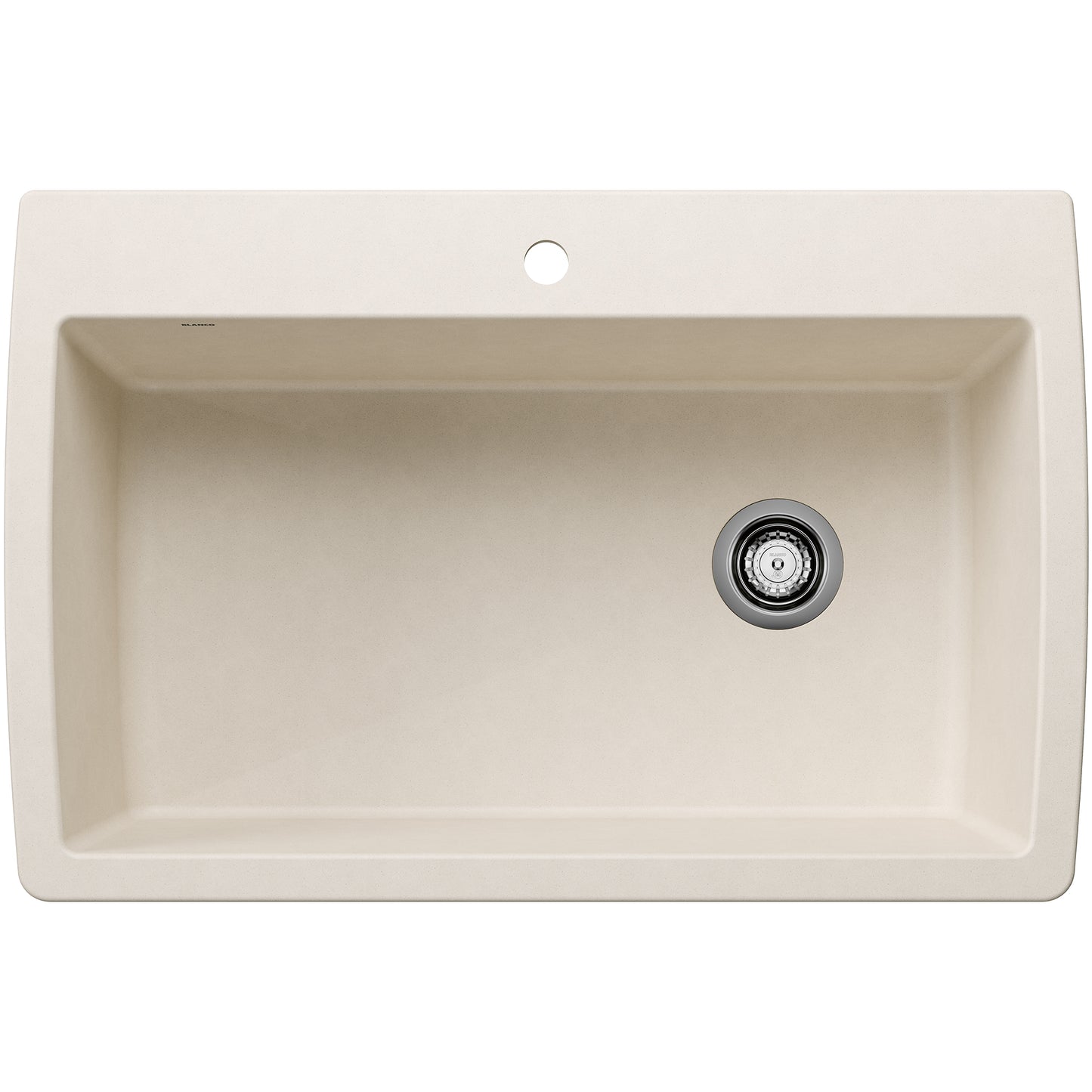 BLANCO Diamond SILGRANIT 33.5" Super Single Dual Mount Kitchen Sink top view with single bowl design.