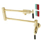 Kingston Brass KS4103CKL Kaiser Wall Mount Pot Filler Faucet, Antique Brass with silicone coated handles