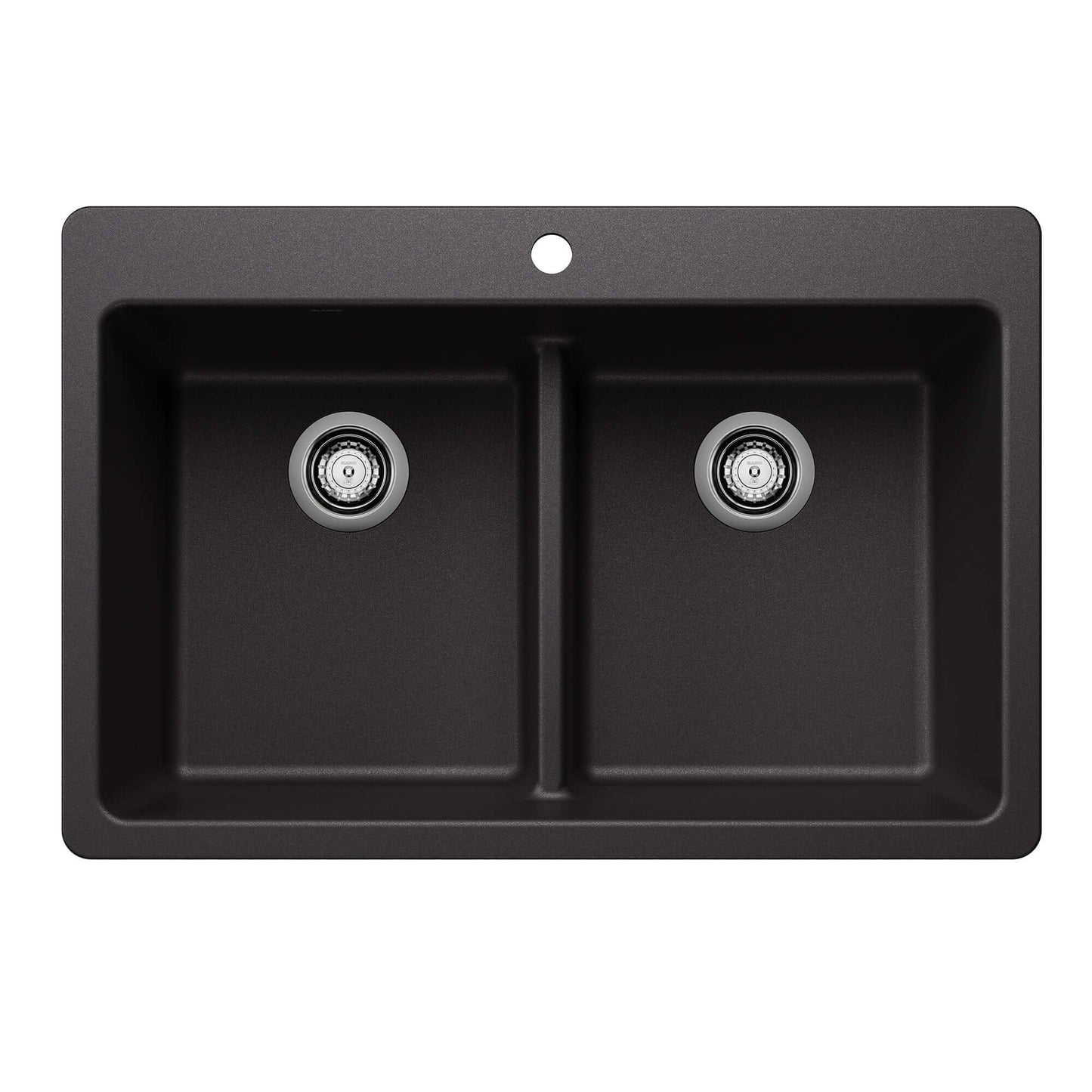 BLANCO Liven SILGRANIT 33" 50/50 Double Bowl Dual Mount Kitchen Sink with Low Divide top view