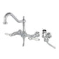 Kingston KS1245BPLBS Bel-Air Two-Handle Wall Mount Bridge Kitchen Faucet with Brass Sprayer, Oil Rubbed Bronze