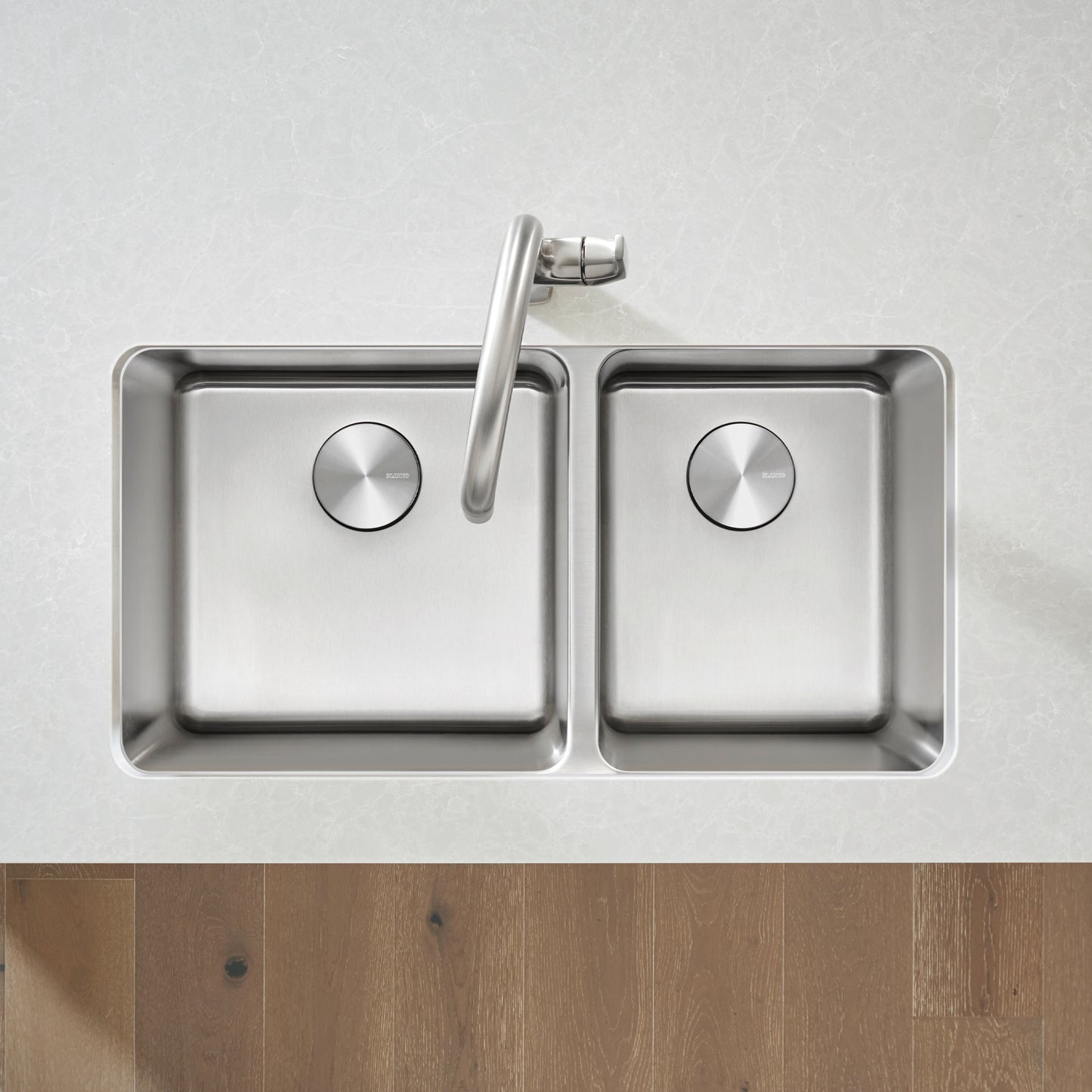 BLANCO Formera 33" 60/40 Double Bowl Undermount Stainless Steel Kitchen Sink with dual basins