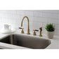 Kingston Brass KS8723CKLBS Kaiser Double-Handle Widespread Kitchen Faucet with Brass Sprayer, Antique Brass