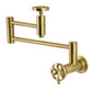 Kingston Brass KS8103RX Belknap Wall Mount Pot Filler Faucet, Antique Brass with foldable swing arms.