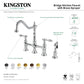 Kingston KS1273TALBS Tudor Bridge Kitchen Faucet with Brass Sprayer, Antique Brass