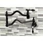 Kingston Brass KS2107TAL Tudor Wall Mount Pot Filler Faucet, Brushed Brass against a modern tile backsplash.