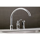 Kingston Brass KS7828TLBS Templeton Single-Handle Widespread Kitchen Faucet with Brass Sprayer, Brushed Nickel
