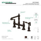 Kingston KS7277ALBS English Country Bridge Kitchen Faucet with Brass Sprayer, Brushed Brass detail image showing design features