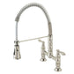 KINGSTON Brass Gourmetier Heritage Two-Handle Kitchen Faucet - Polished Nickel