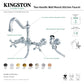 Kingston KS1243AXBS Heritage Two-Handle Wall Mount Bridge Kitchen Faucet with Brass Sprayer, Antique Brass