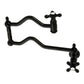 Kingston Brass KS2107AX Heritage Wall Mount Pot Filler Faucet, Brushed Brass in matte black finish