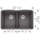 BLANCO Diamond SILGRANIT 32" 50/50 Double Bowl Undermount Kitchen Sink
