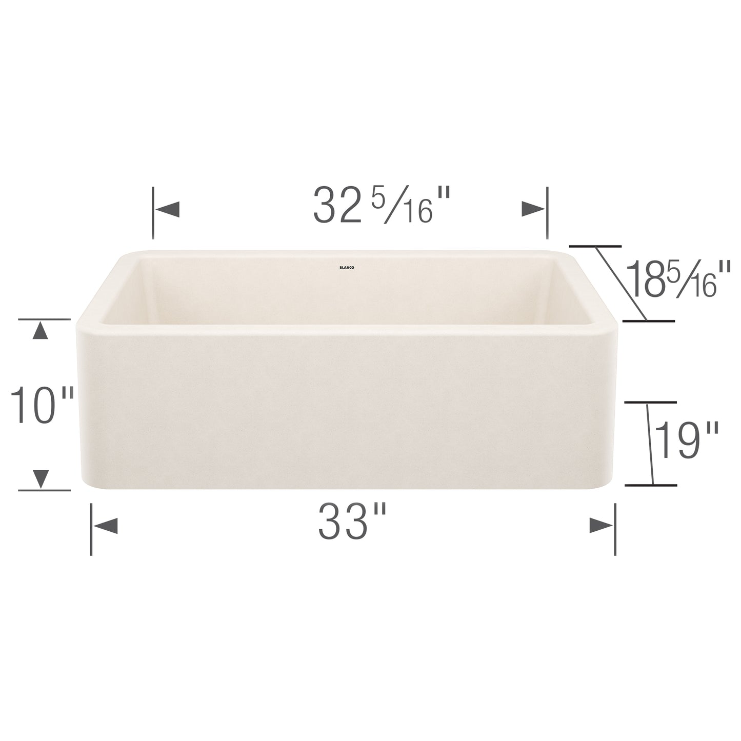 BLANCO Ikon SILGRANIT 33" Single Bowl Apron-Front Farmhouse Sink