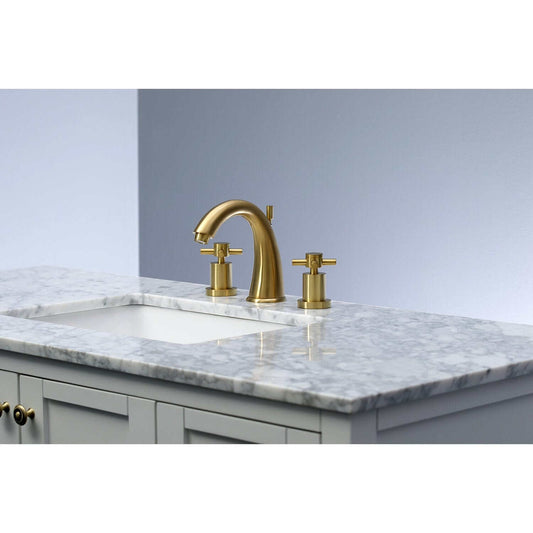 KINGSTON Brass Widespread Bathroom Faucet - Brushed Brass