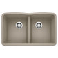 BLANCO Diamond SILGRANIT 32" 50/50 Double Bowl Undermount Kitchen Sink