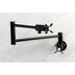 Kingston Brass KS4103BEX Essex Wall Mount Pot Filler Faucet, Antique Brass with foldable swing arms