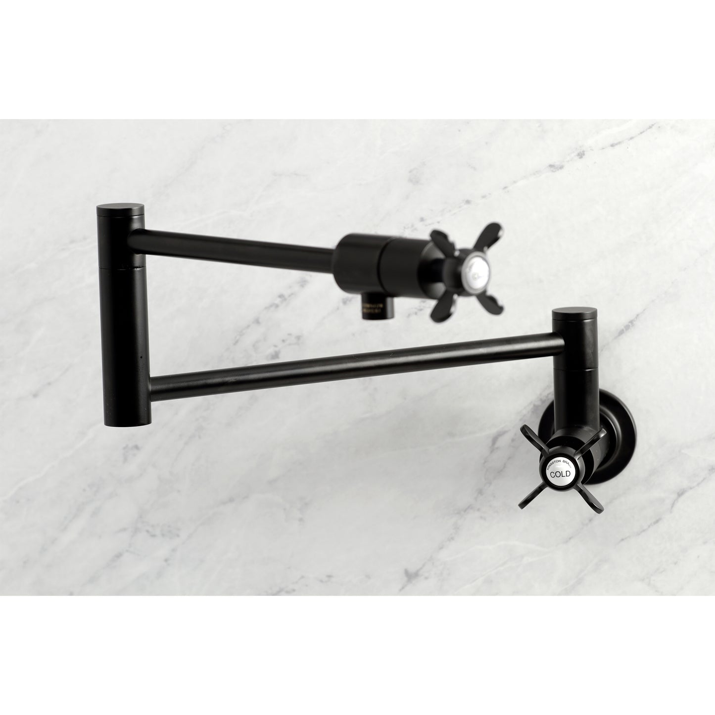 Kingston Brass KS4103BEX Essex Wall Mount Pot Filler Faucet, Antique Brass with foldable swing arms