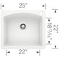 BLANCO Diamond SILGRANIT 25" Single Bowl Dual Mount Kitchen Sink