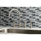 Kingston KS8278DKLBS Kaiser Bridge Kitchen Faucet with Brass Sprayer, Brushed Nickel in modern kitchen setting