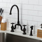 Kingston KS7793AXBS English Country Bridge Kitchen Faucet with Brass Sprayer, Antique Brass