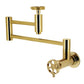 Kingston Brass KS8103RKX Webb Wall Mount Pot Filler Faucet with Knurled Handle, Antique Brass