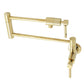 Kingston Brass KS4103DL Concord Wall Mount Pot Filler Faucet, Antique Brass with foldable swing arms and cylindrical design