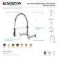 Gourmetier GS1243AX Heritage Double-Handle Wall-Mount Pre-Rinse Bridge Kitchen Faucet, Antique Brass