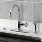 Kingston Brass KS2433RKX Webb Single-Handle Kitchen Faucet with Knurled Handle and Brass Side Sprayer, Antique Brass