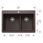 BLANCO Liven SILGRANIT 33" 60/40 Double Bowl Dual Mount Kitchen Sink with Low Divide