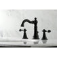 KINGSTON Brass English Classic Widespread Bathroom Faucet - Matte Black