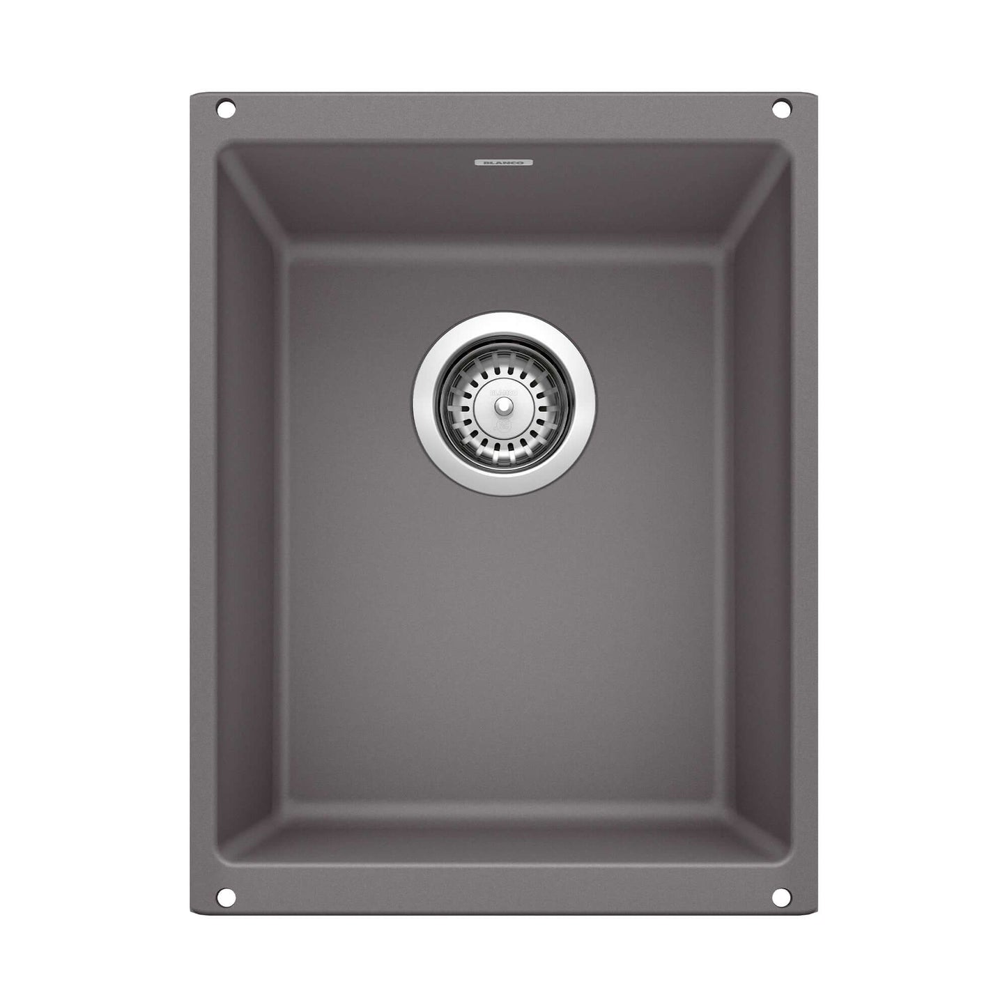 BLANCO Precis SILGRANIT 13" Undermount Bar Sink in a sleek gray finish, designed for compact spaces.