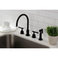 Kingston Brass KS8723CKLBS Kaiser Double-Handle Widespread Kitchen Faucet with Brass Sprayer, Antique Brass