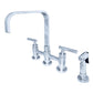 Kingston KS8257CMLBS Manhattan Bridge Kitchen Faucet with Brass Sprayer, Brushed Brass in polished chrome finish