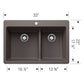 BLANCO Liven SILGRANIT 33" 60/40 Double Bowl Dual Mount Kitchen Sink with Low Divide