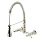 Gourmetier GS1243PL Heritage Double-Handle Wall-Mount Pre-Rinse Bridge Kitchen Faucet, Antique Brass