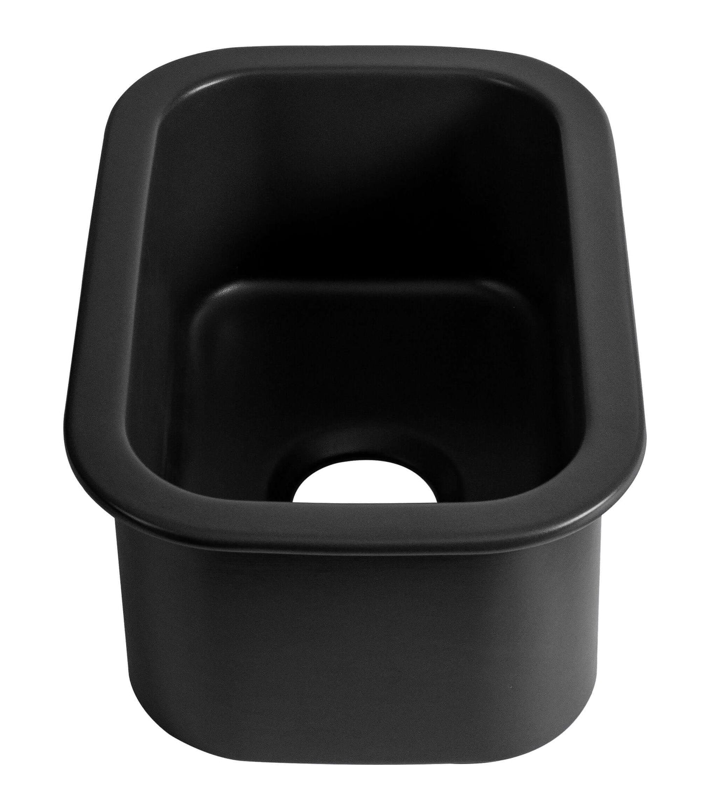 Alfi 13" x 19" Dual Mount Fireclay Prep Sink - ABF1319UD in black finish, showcasing its sleek design and shape.