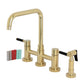 Kingston KS8287DKLBS Kaiser Bridge Kitchen Faucet with Brass Sprayer, Brushed Brass finish