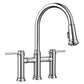 BLANCO Empressa Pull-Down Dual-Spray Bridge Faucet showcasing traditional design with modern pull-down functionality.